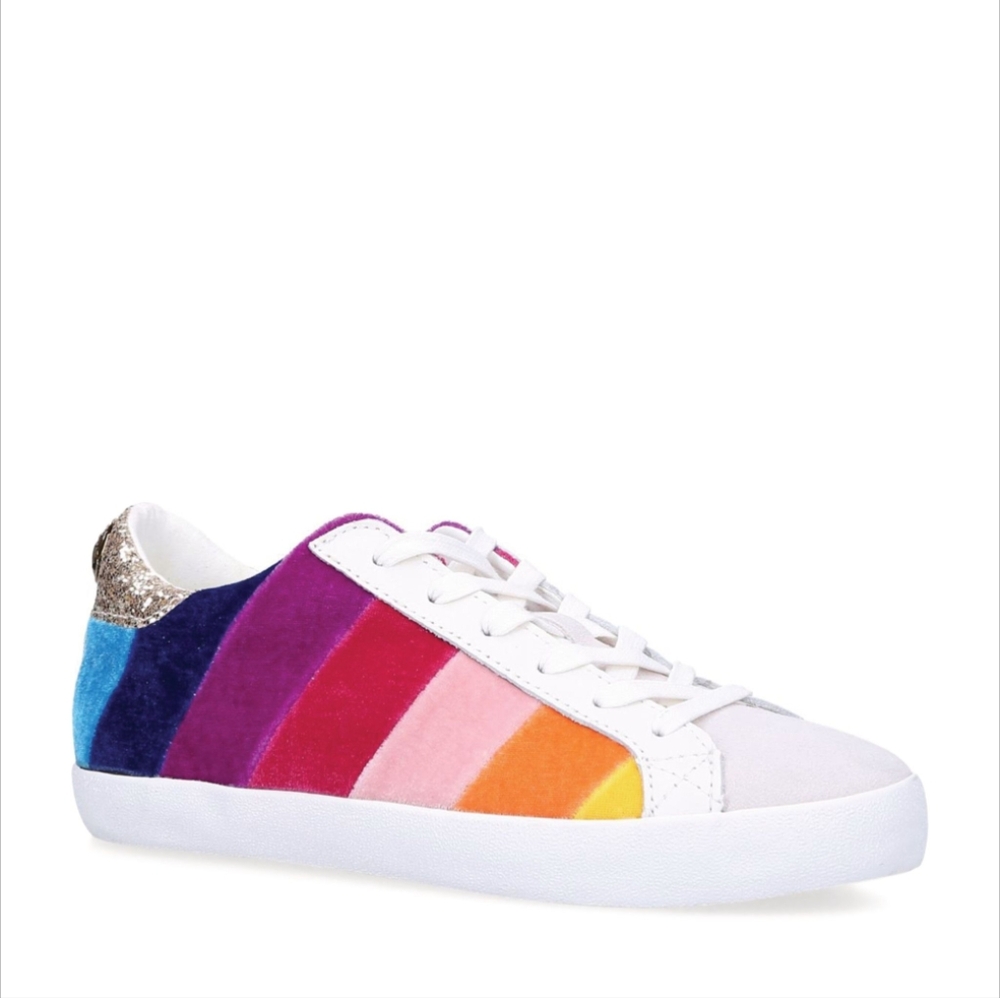Kurt Geiger London Lexi Eagle Suede Velvet Rainbow Sneakers